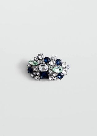 Mango Spilla con cristalli coordinati argento - Donna - Taglia unica - MANGO