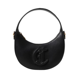 Just Cavalli Handbags, female, Black, Size: ONE SIZE Sophisticated Crescent Shoulder Bag