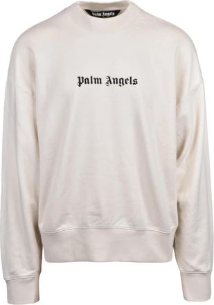 Palm Angels Felpa Girocollo - Heren - Sweatshirts - Beige - XL - Katoen - Hoodies & sweatvesten