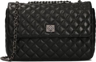 Kazar Grote gewatteerde handtas met ketting - Dames - Schoudertassen - Zwart - ONE Size - Leer - Tassen