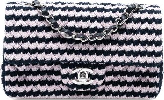 Chanel Pre-owned Womens Mini Rectangular Classic Tweed Single Flap - Navy Textile - One Size