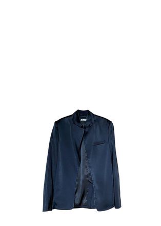 Alexander Wang T Navy Satin Open Blazer Size XS
