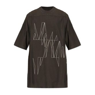 Rick Owens T-Shirts, male, Brown, Size: M Jumbo T-Shirt