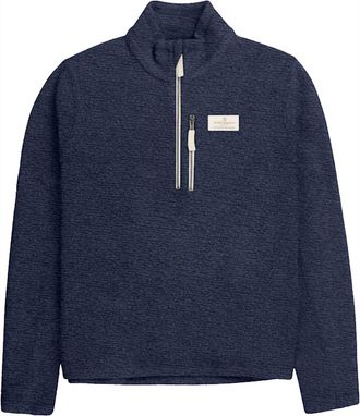 Amundsen & Scott Mens Hut Half Zip Sweater In Faded Navy