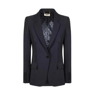 Elisabetta Franchi Blazers, female, Black, Size: XL Double Stretch Crepe Blazer
