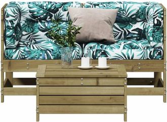 vidaXL Juego De Sof&aacute;s Jard&iacute;n 3 Pzas Y Cojines Madera Pino Impregnada Vidaxl