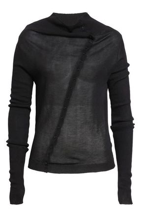 Paloma Wool Igna Diagonal Button Sweater in Black at Nordstrom, Size X-Small