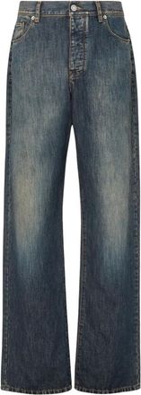 Fendi Lange Jeans - Dames - Regular Fit Jeans - Blauw - W28 - Katoen - Jeans