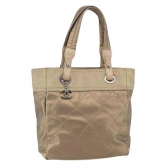 Chanel Pre-owned Tote Bags, female, Beige, Size: ONE SIZE Pre-owned Canvas Tote