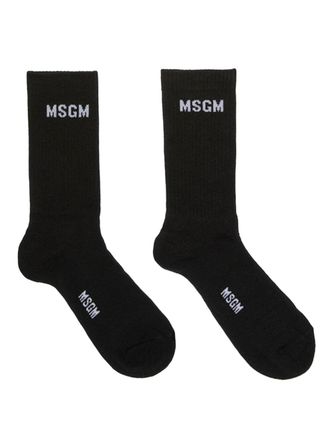 Msgm Logo-Jacquard Cotton Blend Socks