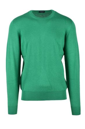 Drumohr Crew Neck Merino Wool Pullover - Green