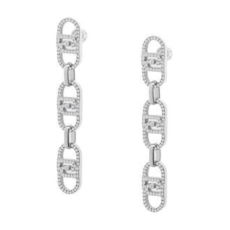 Liu Jo Accessoires, Dames, Grijs, ONE Size, Oorhangers met Monogram