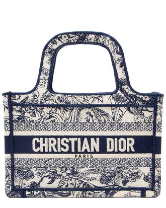 Dior Blue Canvas Toile De Jouy Mini Book Tote (Authentic Pre-Loved)