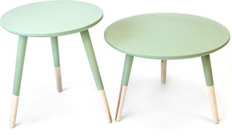Muemue Mesita Auxiliar Set De 2 Verde 45x39.5x39.5cm