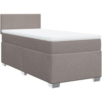 vidaXL Cama Box Spring Con Colch&oacute;n Tela Gris Taupe 80x200 Cm Vidaxl