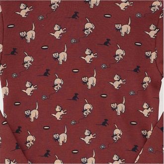 Misha & Puff Boys Printed Cotton Turtle Neck Sweater Red