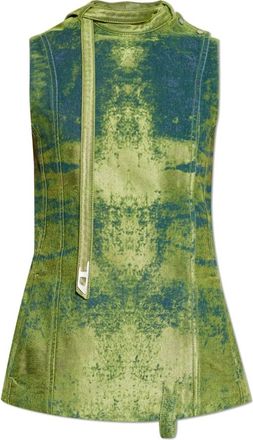 Diesel De-Vantos-Fsi Denim Vest - Dames - Bodywarmers - Groen - M - Denim - Jassen