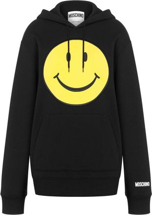 Moschino Smiley cotton hoodie - women - Cotton - S - Black