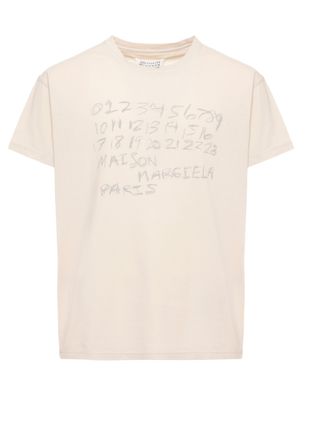 Maison Margiela Beige Printed Cotton T-Shirt