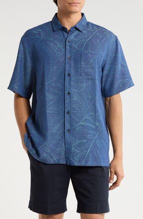 Kahala Electric Fern Short Sleeve Shirt in Navy at Nordstrom, Size X-Large