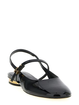 Tod's Womens Black Calfskin Ballet Flats