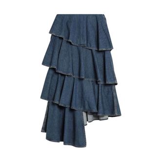 Alaia Denim Skirts, female, Blue, S, Gonna Svasata
