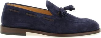 Brunello Cucinelli Blue Calfskin Slip-On Mens Loafers