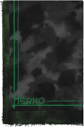 Herno Sciarpa con stampa logo - Nero