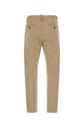 Dsquared2 Mens Beige Stretch Cotton Chino Pant Exterior: Elastane Pantaloni