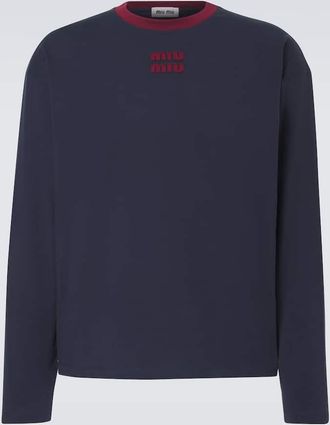 Miu Miu Logo cotton jersey T-shirt