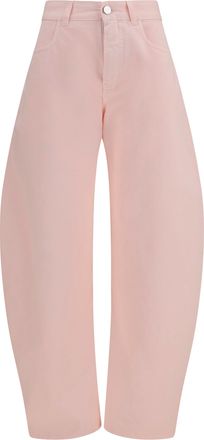 Alaia Womens Jeans Barrel Pale Rose Cotton