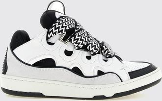 Lanvin Curb Suede and Mesh Low-Top Trainers in a Bicolour Design