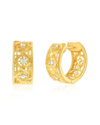 Suzy Levian Suzy Levian Silver Cz Huggie Earrings