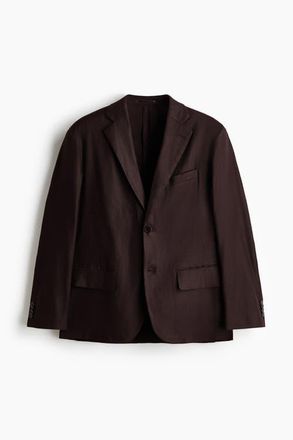 H&M Relaxed Fit Jacket in Dark Brown at Nordstrom, Size 38
