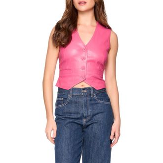 Susana Monaco Faux Leather Vest in Azalea at Nordstrom Rack, Size X-Small