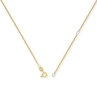 Jewelco London 9ct Gold Tight Diamond-Cut Curb Pendant Chain Necklace 16-18 inch - CNNR02025L-18