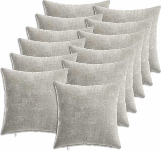 vidaXL Funda De Almohada 12 Uds. Heerlen Gris Claro 40 X 40 Cm Vidaxl