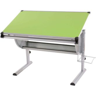Hhg Non utilizzato] Scrivania banco scuola con sottobanco Oxford multiregolabile disegno 68x118x62-92cm verde