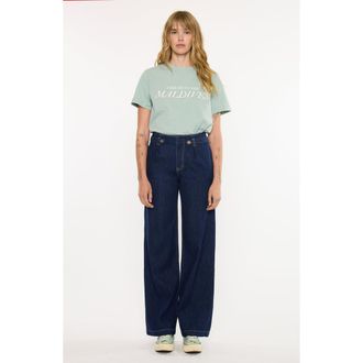 Kancan Niveah High Rise Wide Trousers in Dark Wash at Nordstrom, Size 30