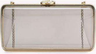 Gianvito Rossi Vetra Clutch in Fum&egrave; Black Plexi at Nordstrom, Size Small