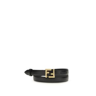 Fendi Zwarte Kalfsleren Bos Taurus Regular Riem