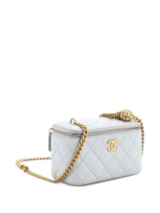 Chanel Sweet Camellia Vanity Case with Chain Quilted Lambskin Small crossbody bag - Grijs