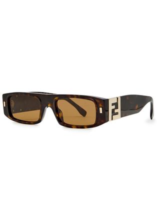 Fendi Rectangle-frame Sunglasses - Brown Havana - One Size