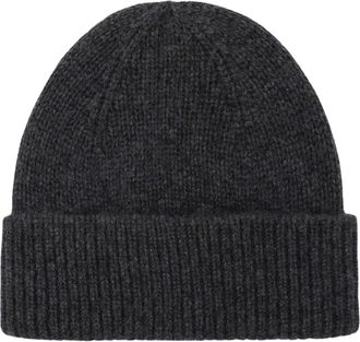 Roberto Collina Geribbelde Gebreide Beanie - Heren - Hoeden - Grijs - ONE Size - Kasjmier - Accessoires