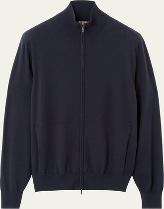 Loro Piana Mens The Gift Of Kings Wool Bomber Sweater