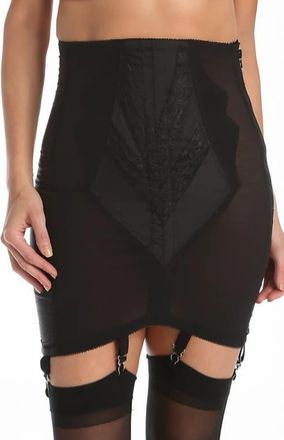 Rago Extra Firm High Waist Open Bottom Girdle With Side Zipper and Hook in Black at Nordstrom, Size X-Large