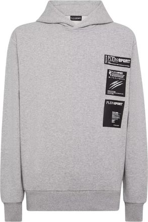 Plein Sport Scratch Hoodie - Heren - Sportshirts - Grijs - 2XL - Katoen - Fitness
