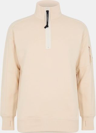 C.P. Company Mens Lens Quarter Zip Fleece Top in Pistachio S 402 - Beige - Size X-Large