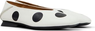 Camper Casi Myra Twins Polka Dot Ballerina Flat in White Natural at Nordstrom, Size 41