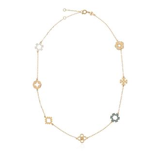 Tory Burch Tory Burch, Necklaces, female, Yellow, Size: ONE SIZE Necklace with Sparkling Crystals